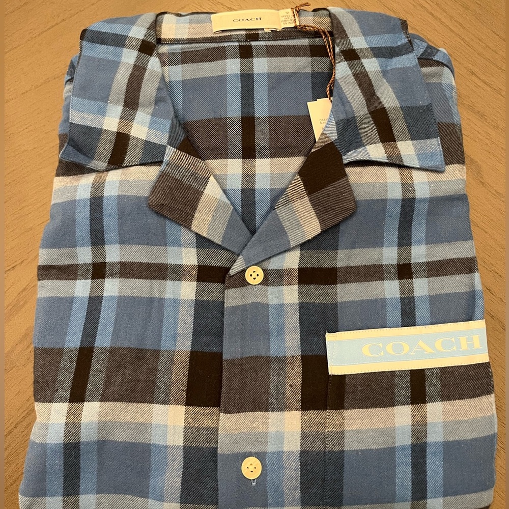 Coach Men's Plaid Pajama Set NWT Size Medium